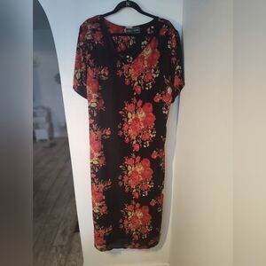A Wild Thyme Plus Size Floral Black Dress #388